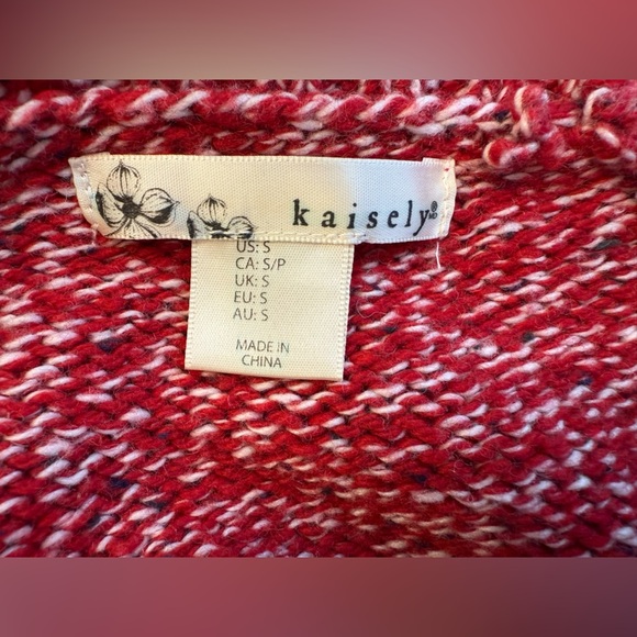 Kaisley Red and White Snowflake Wool Blend Sweater Size Small - Picture 4 of 9